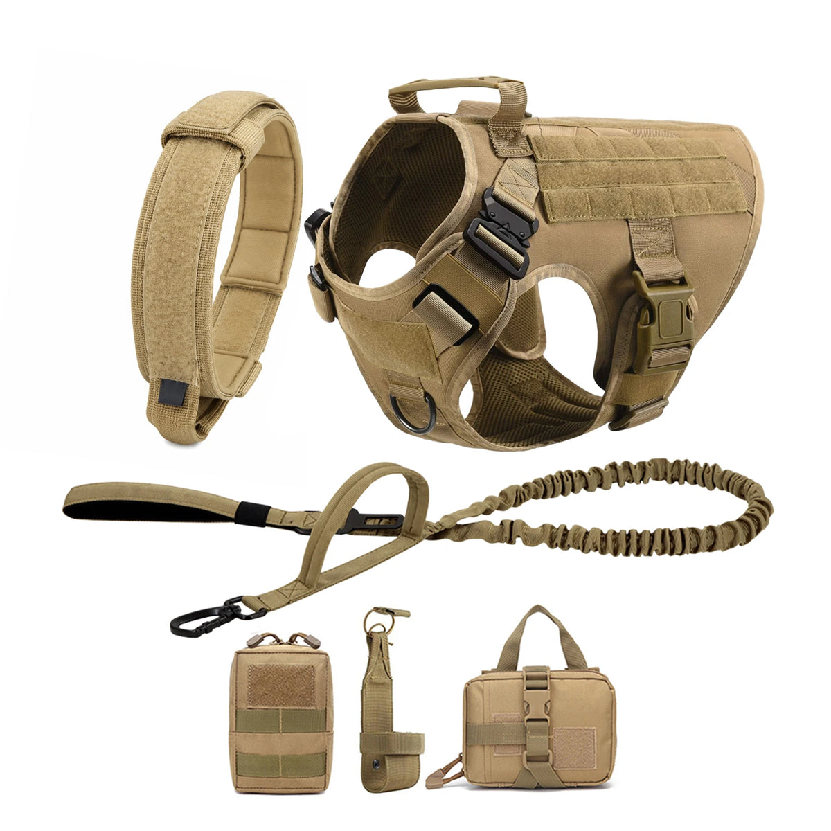 Petravel Tactical Dog Harness Padded Quick Release Buckle Design