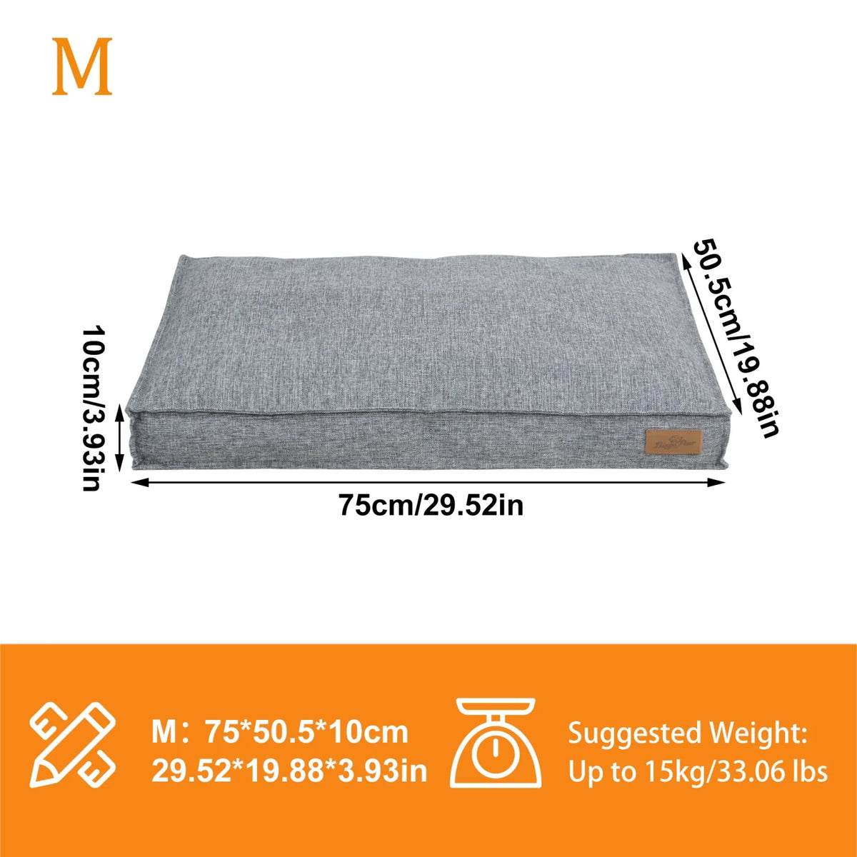 Bingopaw Waterproof Foam Dog Crate Bed With Linen Cover