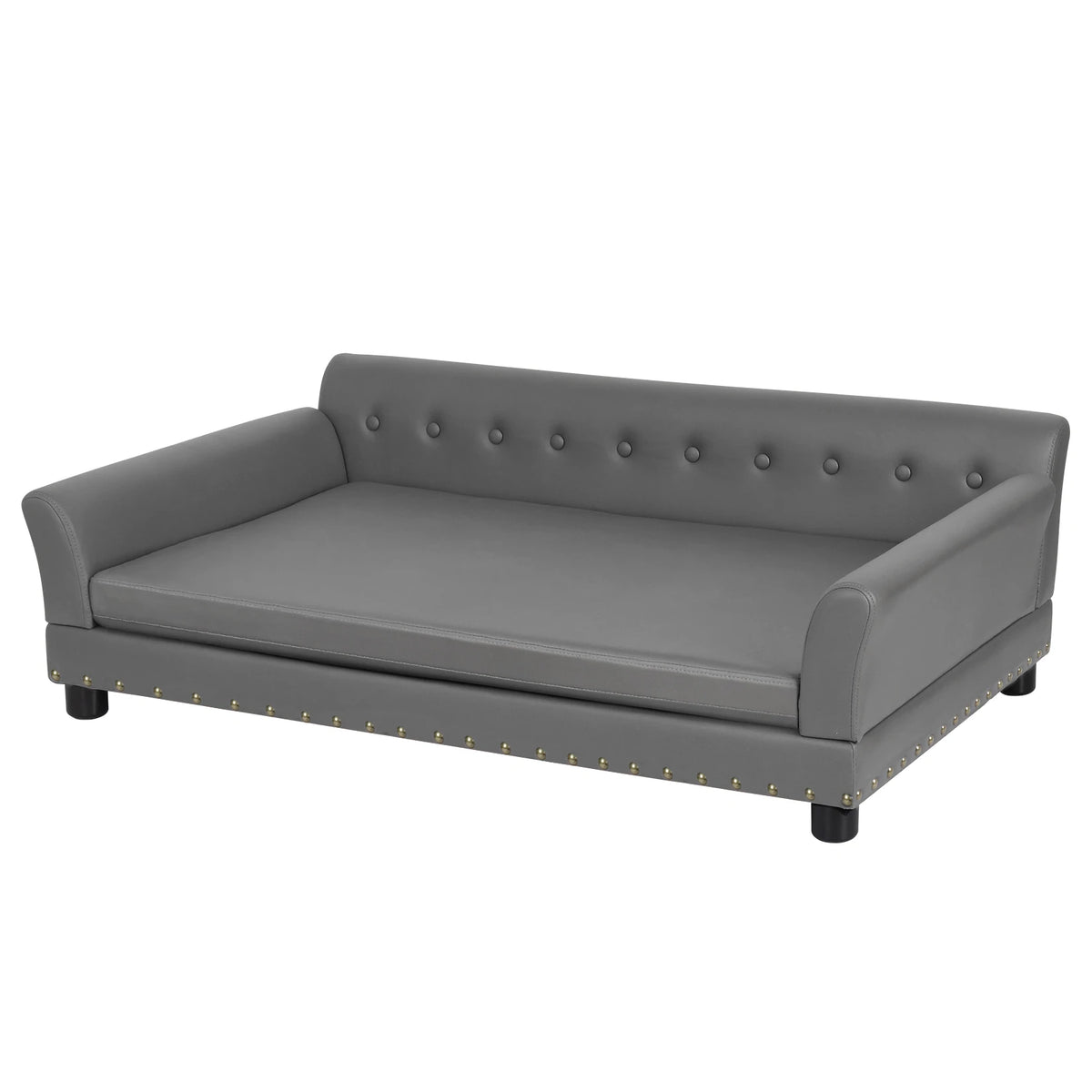 BINGOPAW Durable Elevated Dog Sofa Bed With Resilient Leather Top