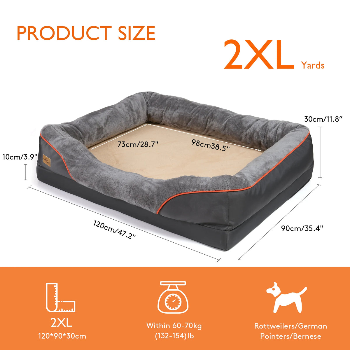 Bingopaw Waterproof Fleece Dog Bed With Removable Washable Cover