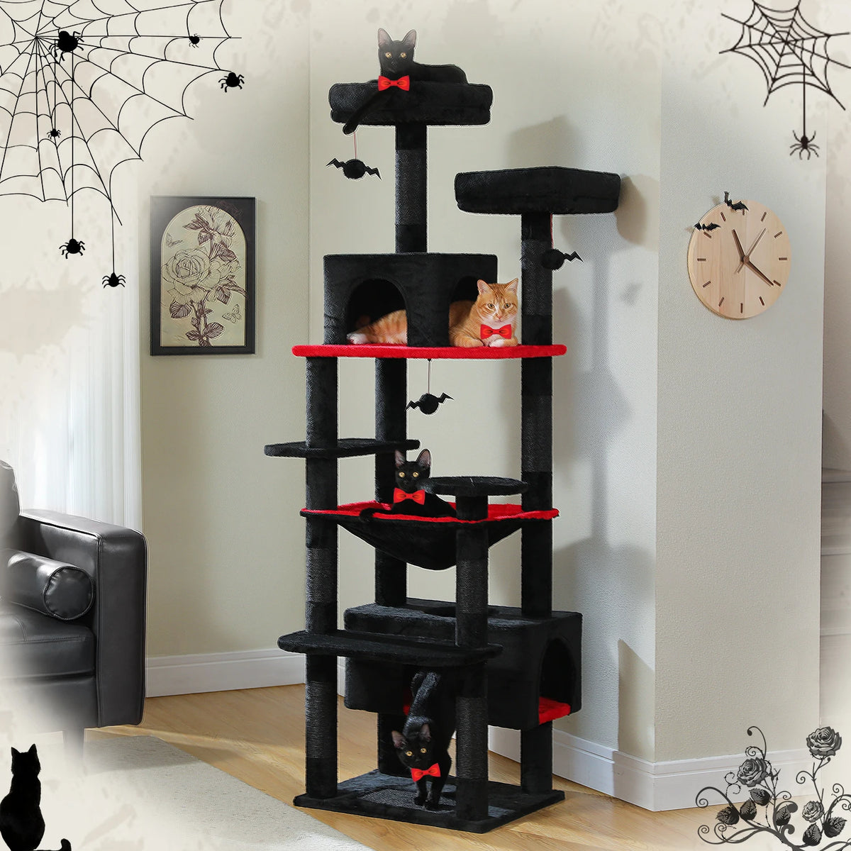 PAWZ Road Indoor Cat Tree Tower With Hammock And Scratch Posts