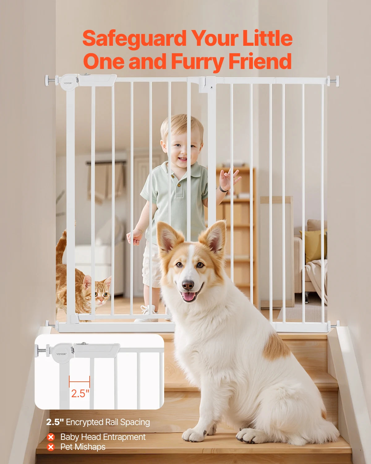 SucceBuy Pressure Mount Easy Step Baby Pet Safety Gate