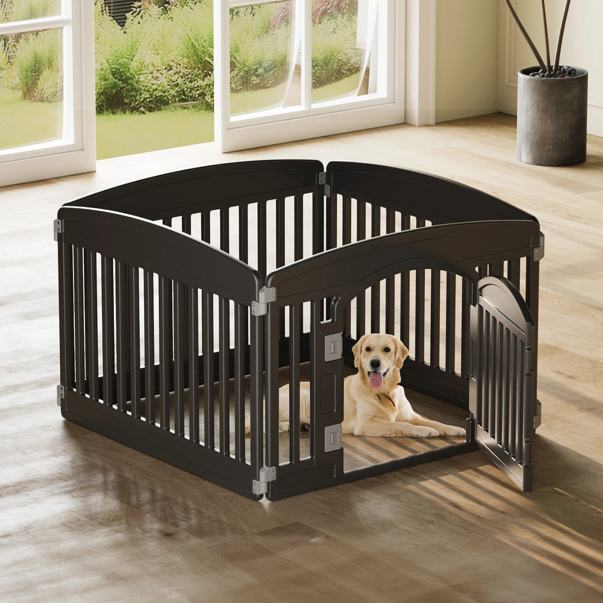 JHK Premium Expandable Plastic Dog Playpen Barrier