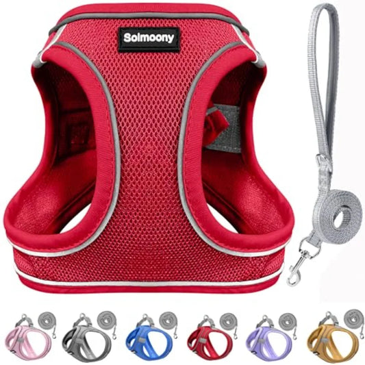 Soft Reflective Dog Harness And Leash Set For Puppies