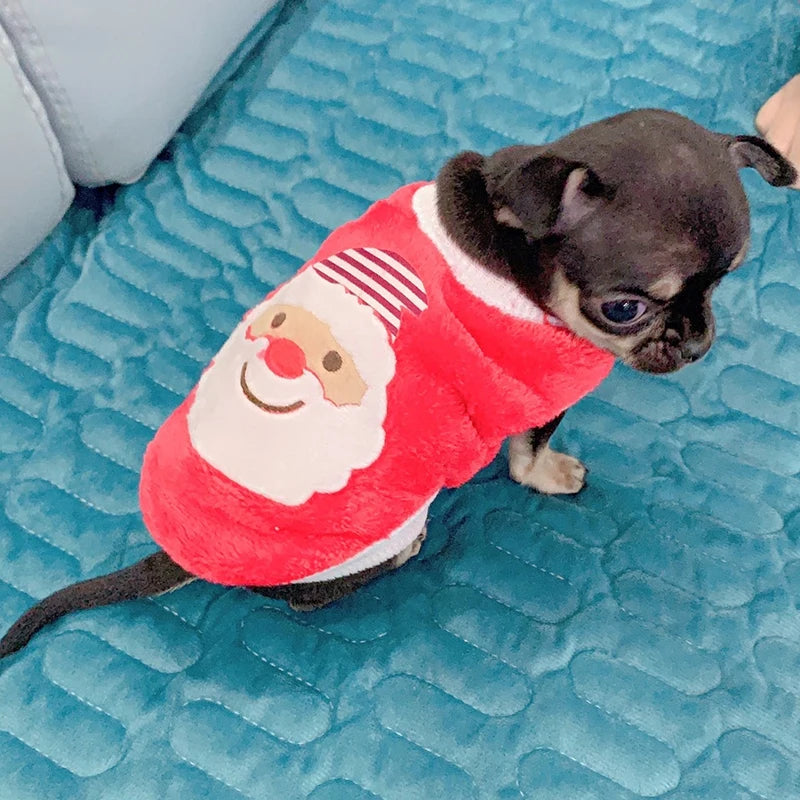 Cute Printed Fleece Sweater for Dogs in Autumn and Winter