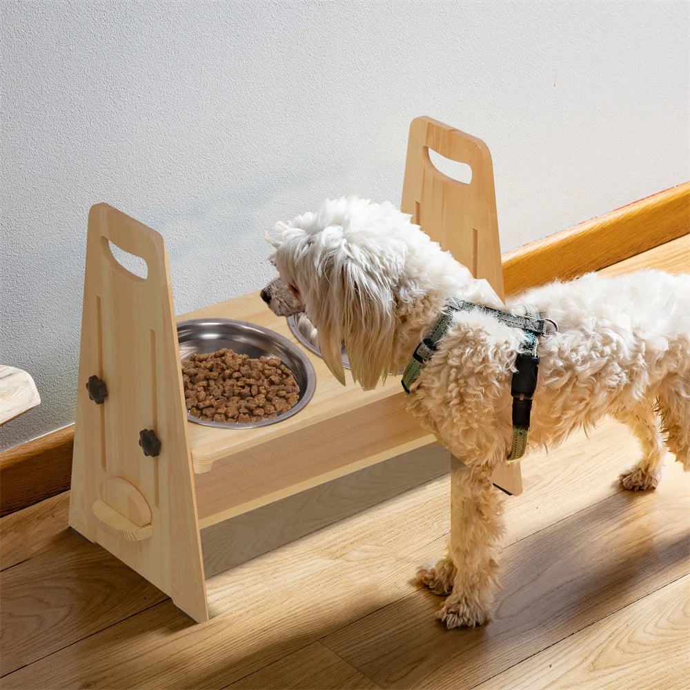 Height Adjustable Raised Stainless Steel Dog Bowl Stand