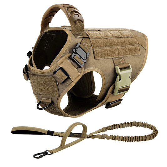 Petravel Tactical Dog Harness Leash Set for Military Pets