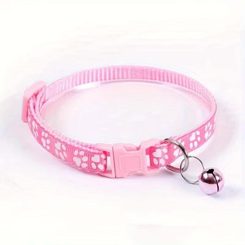 Adjustable Cat Collar With Decorative Bell And Ribbon Accent