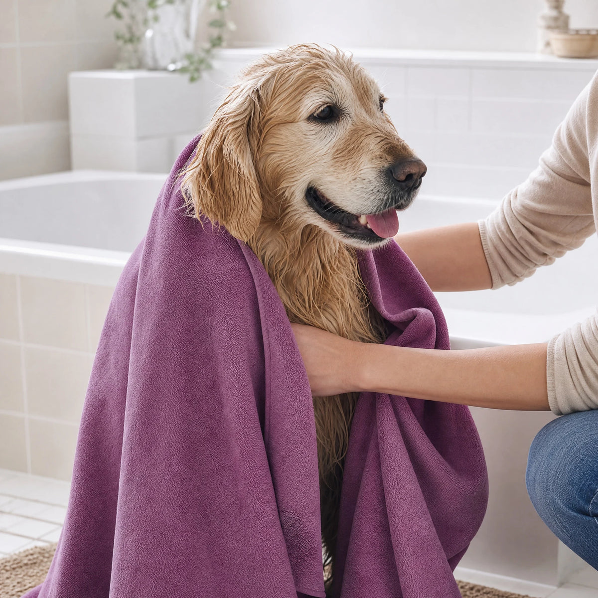 Super Absorbent Microfiber Pet Bath Towel for Dogs