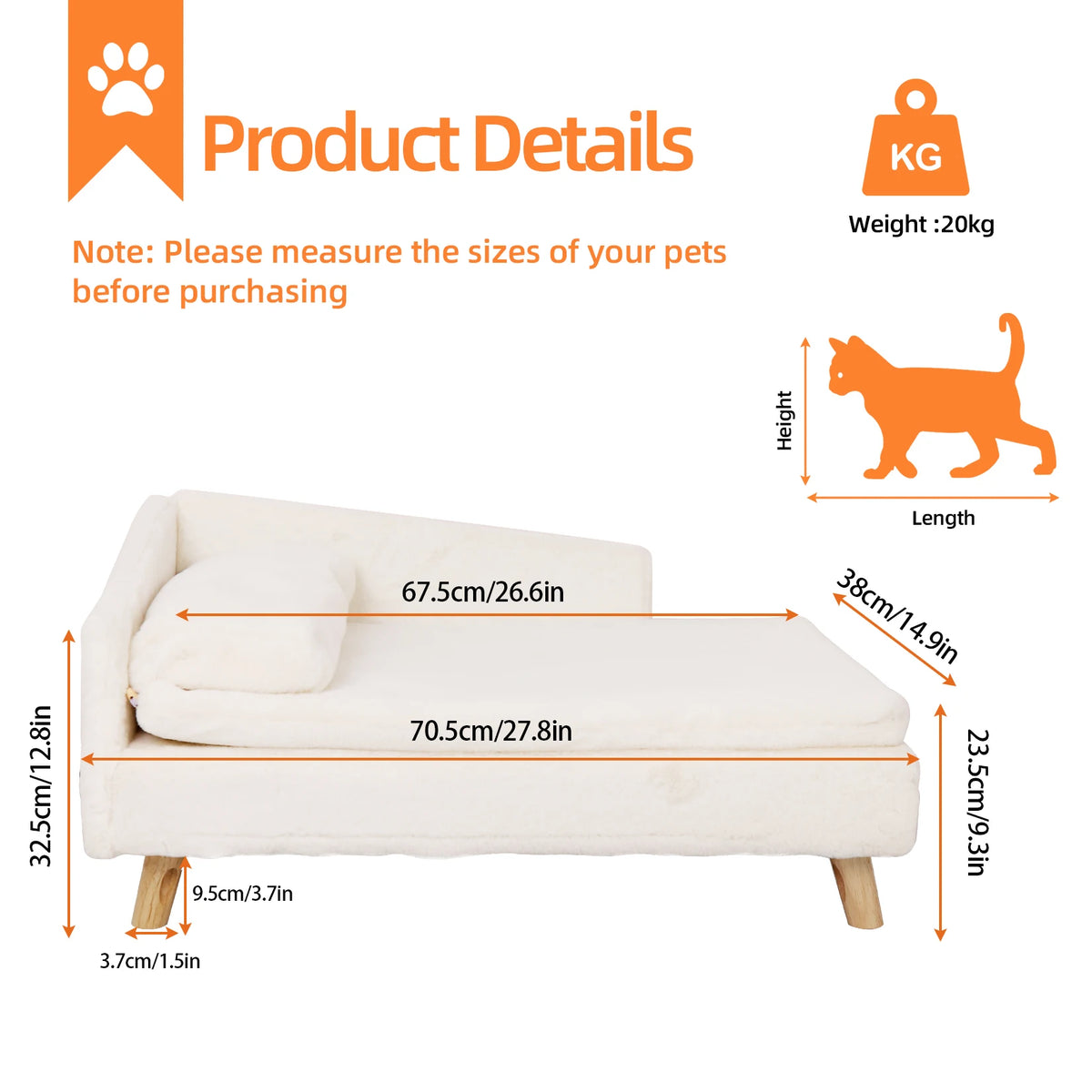 BINGOPAW Elevated Pet Bed With Cozy Waterproof Cushion For Pets