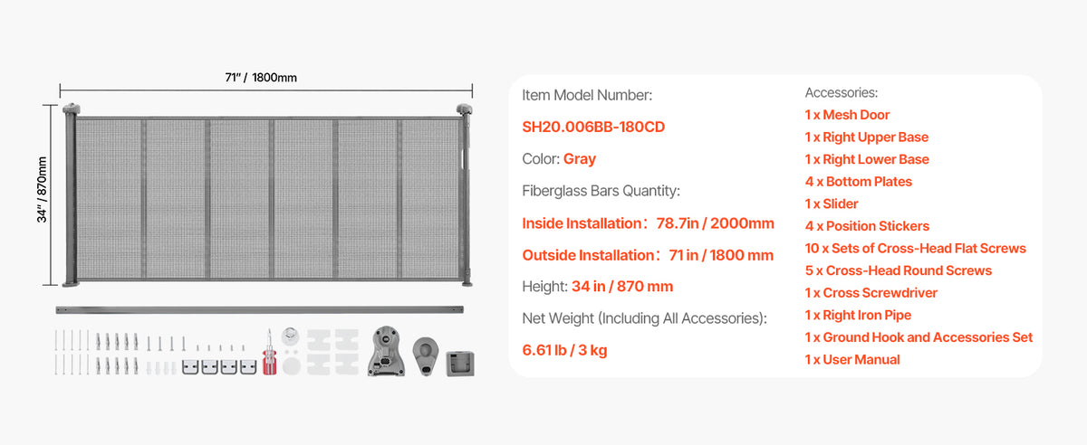 SucceBuy Retractable Baby And Pet Safety Gate For Home Doorways
