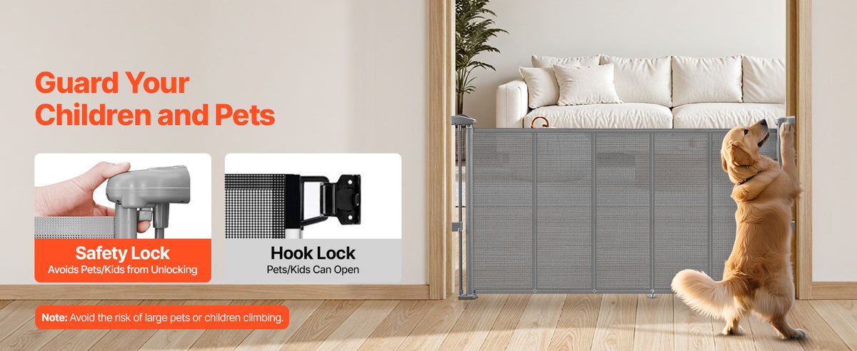 SucceBuy Retractable Baby And Pet Safety Gate For Home Doorways