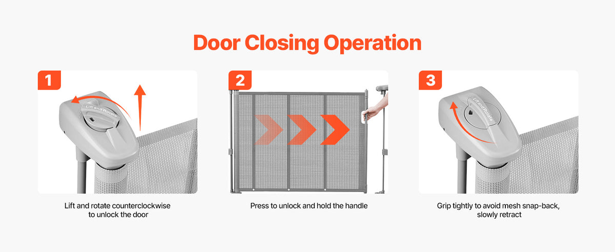 SucceBuy Retractable Mesh Barrier Gate For Children And Pets