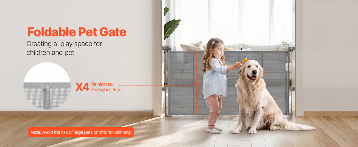 SucceBuy Retractable Adjustable Mesh Baby And Pet Gate